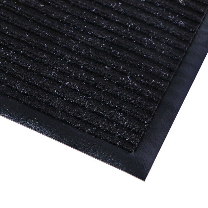 Коврик придверный влаговпитывающий, ребристый, «Стандарт», 40×60 см, цвет чёрный - фотография № 5