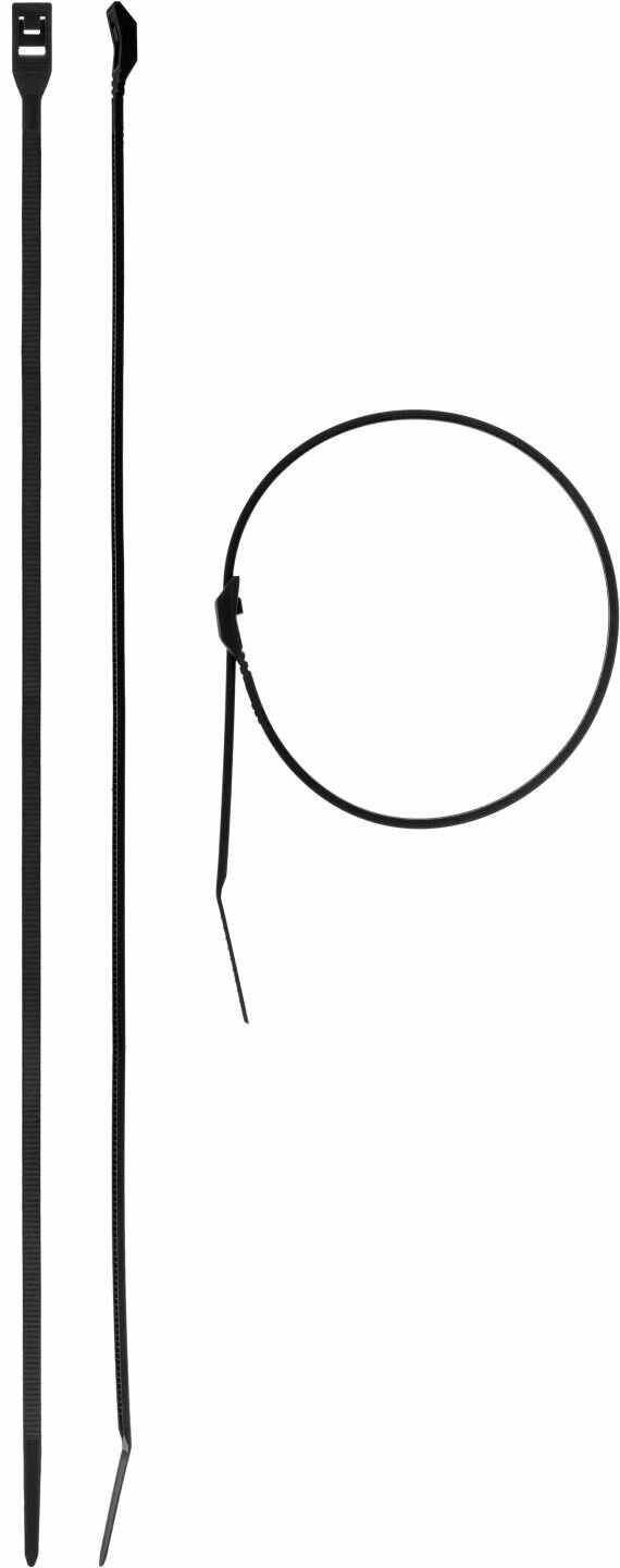 ЗУБР Кабельные стяжки черные кобра, с плоским замком, 7.6 х 370 мм, 10 шт, нейлоновые, ЗУБР