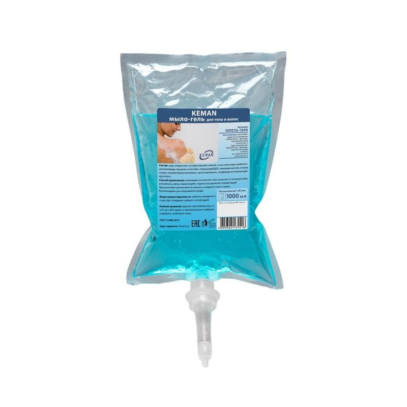 фото Картридж с жидким мылом для тела и волос KEMAN крем-мыло S1 1000мл