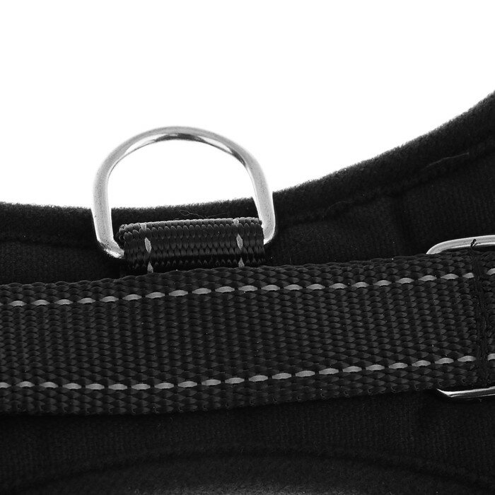 Пижон Шлейка мягкая со светоотражающими элементами, размер L (ОШ 54-69 см, ОГ 64-86 см), чёрная - фотография № 7