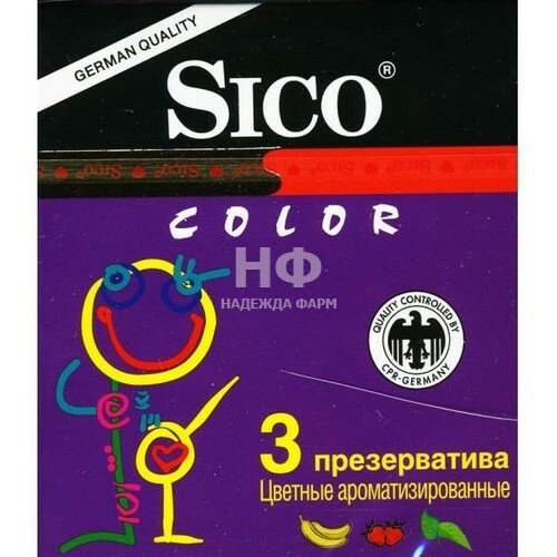 Презервативы ЦПР Продукционис-унд Вертрибс Презерватив Sico №3 color (цветные/ароматизированные)