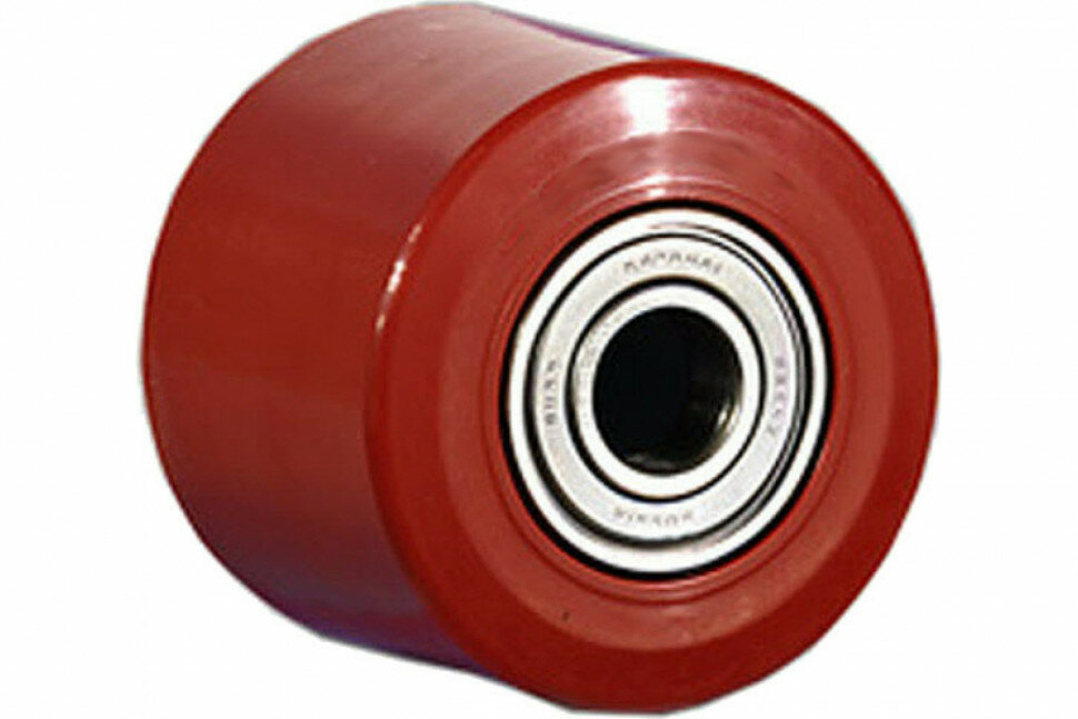 Колесо красное б/г полиуретановое без кронштейна малое для рохли (80х50 мм) MFK-TORG 104080-50