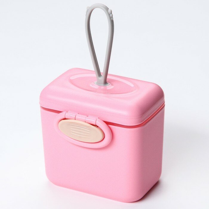 Mum&Baby Контейнер для хранения детского питания 150 мл., с ложкой, цвет розовый - фотография № 1