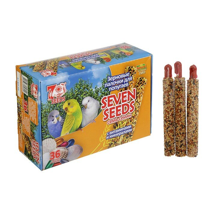Seven Seeds Набор палочки "Seven Seeds" для попугаев с витаминами и минералами, коробка 36 шт, 786 г