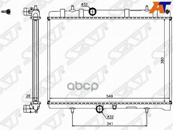 Радиатор CITROEN BERLINGO 1.6D (08-)//C4 /C5 1.8/2.0 (04-)//PEUGEOT 407 1.8/2.0/2. см. комментарий SAT 506 4M 1422799952 SGPG00012