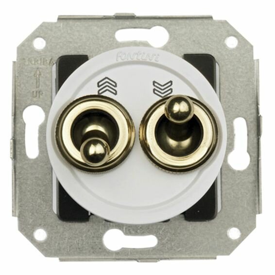 фото Fontini Venezia Rocking золото/белый Выкл.для управления жалюзи, 2-х тумблерный, ручки и кольца золото