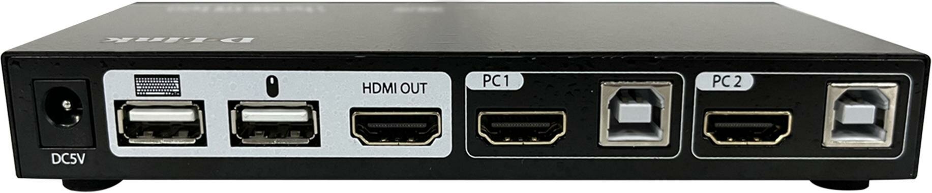 2-port KVM Switch with HDMI and USB portsControl 2 computers from a single keyboard monitor mouse Supports video resolutions up to 4096 x 2160 Sw