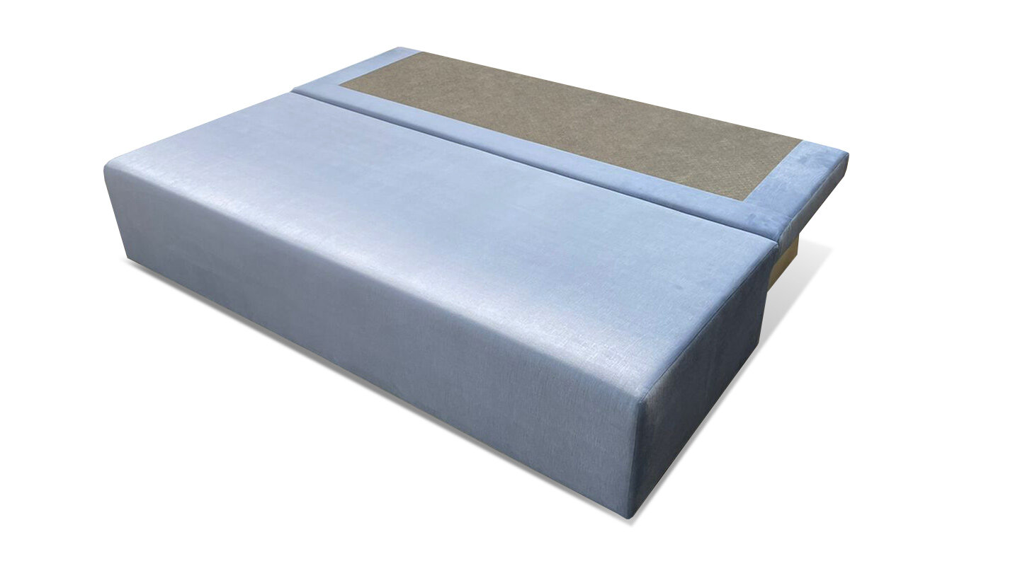 Прямой раскладной диван “Каир” 187х87х85 см, механизм еврокнижка, голубой велюр - фотография № 7