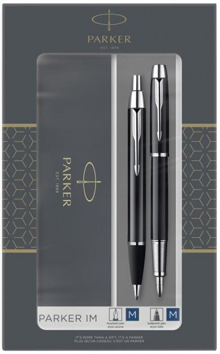 Parker 2093215 Набор: шариковая + перьевая ручки parker im fk321, black сt (перо м)