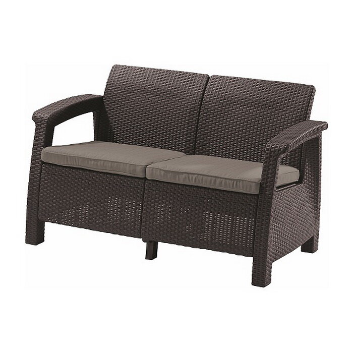 Диван садовый Keter CORFU II LOVE SEAT brown - фотография № 1