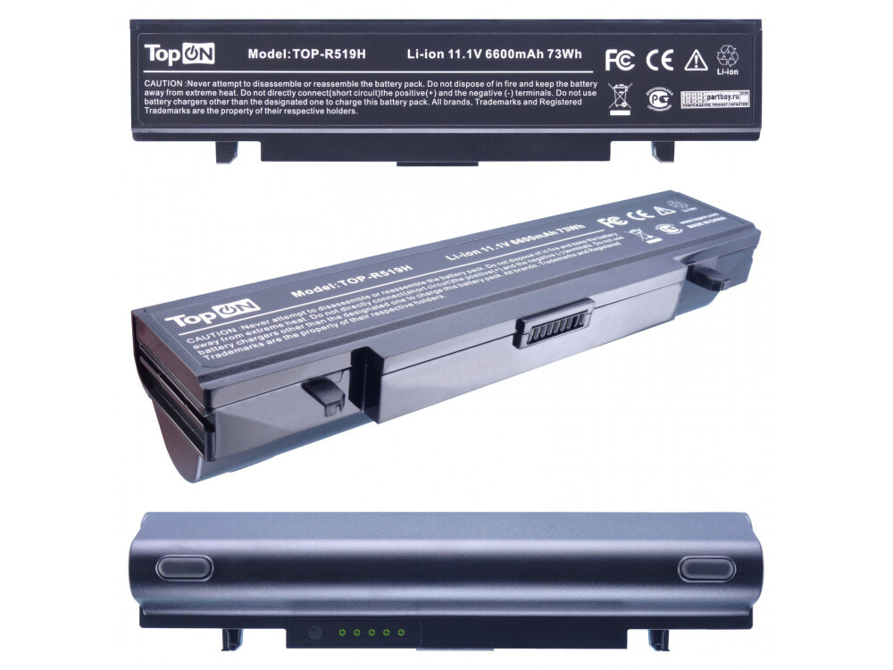 Аккумулятор TOP-R519H 11.1V 6600mAh 73Wh для ноутбука Samsung R418, R425, R470, R480, R505, R507, R525, R730, RV410. PN: AA-PB9NS6B, PB9NC6W