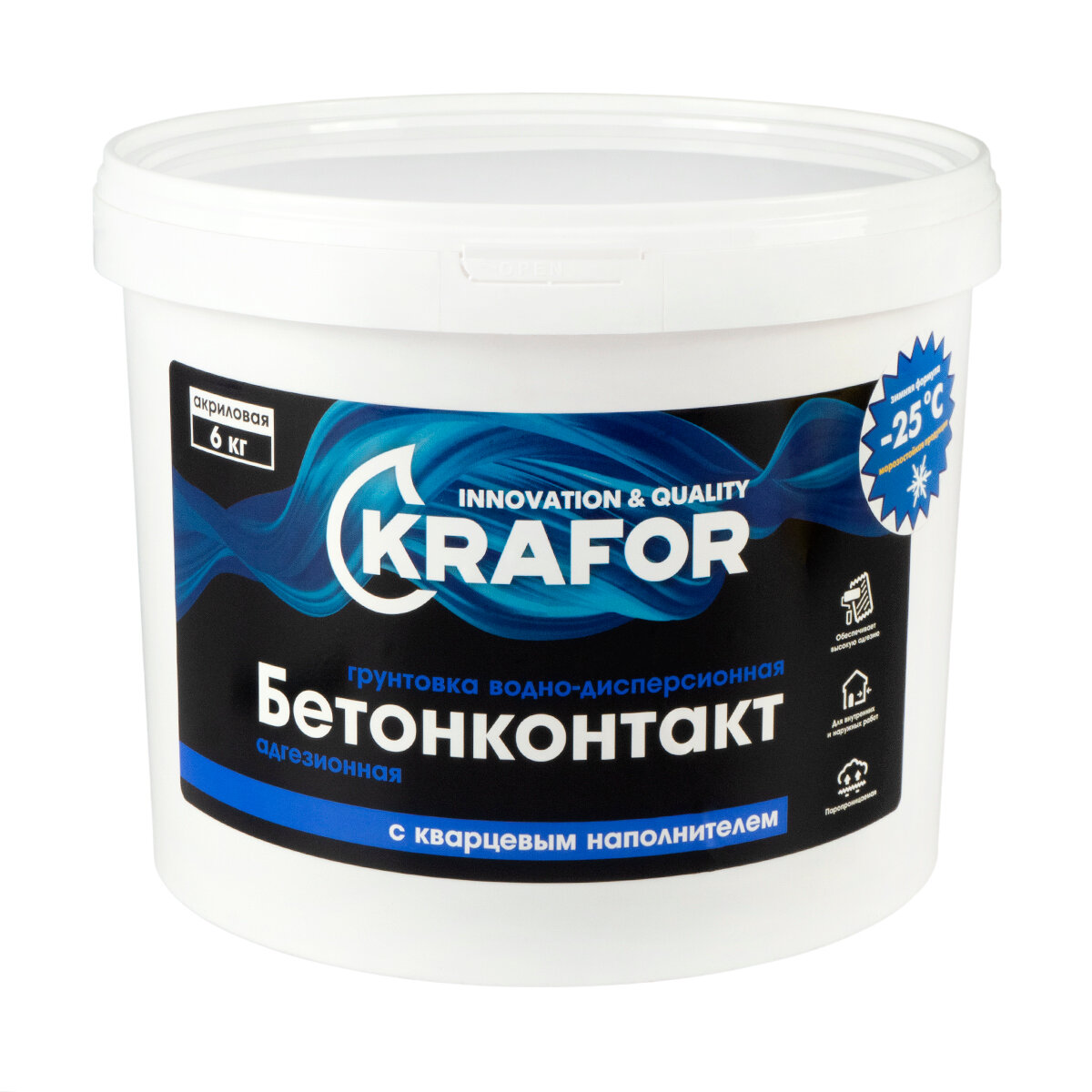 Грунтовка бетон-контакт Krafor, 6 кг