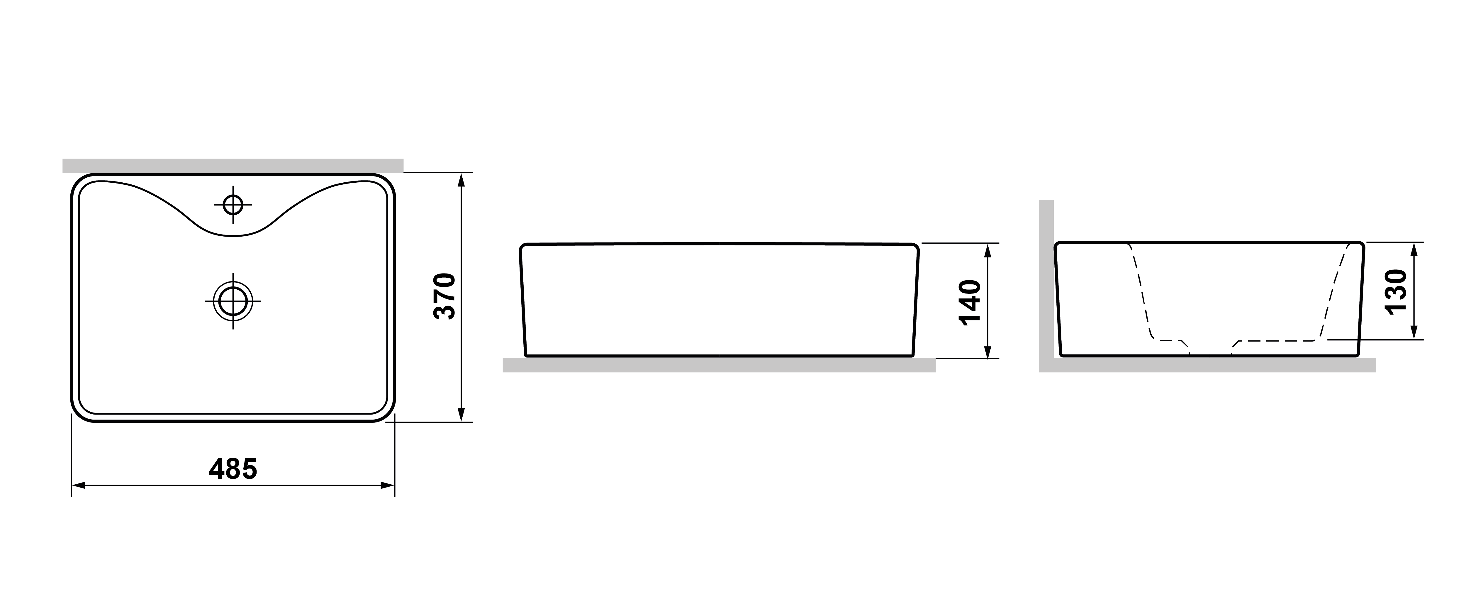 Умывальник чаша накладная прямоугольная Laguraty 80999B - фотография № 6