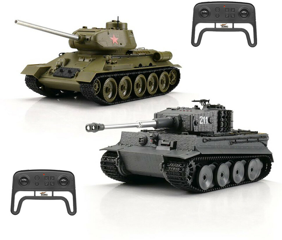 Радиоуправляемый танковый бой Torro Tiger I и T-34/85 1:30 - 15101-CA