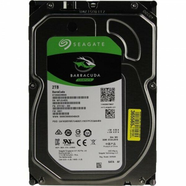   SEAGATE Barracuda SATA 2TB 7200RPM 6GB/S 256MB ST2000DM008