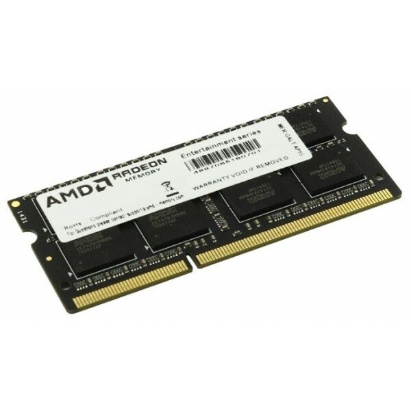 Модуль памяти AMD Radeon™ DIMM DDR3L 8GB 1600 R5 Entertainment Series Black R538G1601U2SL-U Non-ECC, CL11, 1.35V, RTL