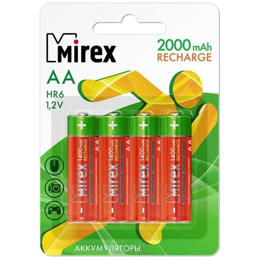 Аккумулятор АА Mirex HR6 2000мА/ч Ni-Mh в блистере 4шт.