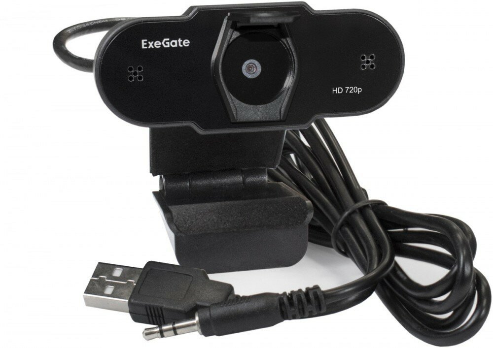 Веб-камера Exegate BlackView C525 HD (1280x720, USB 2.0, фокусировка фиксированная, встроенный микрофон с шумоподавлением)