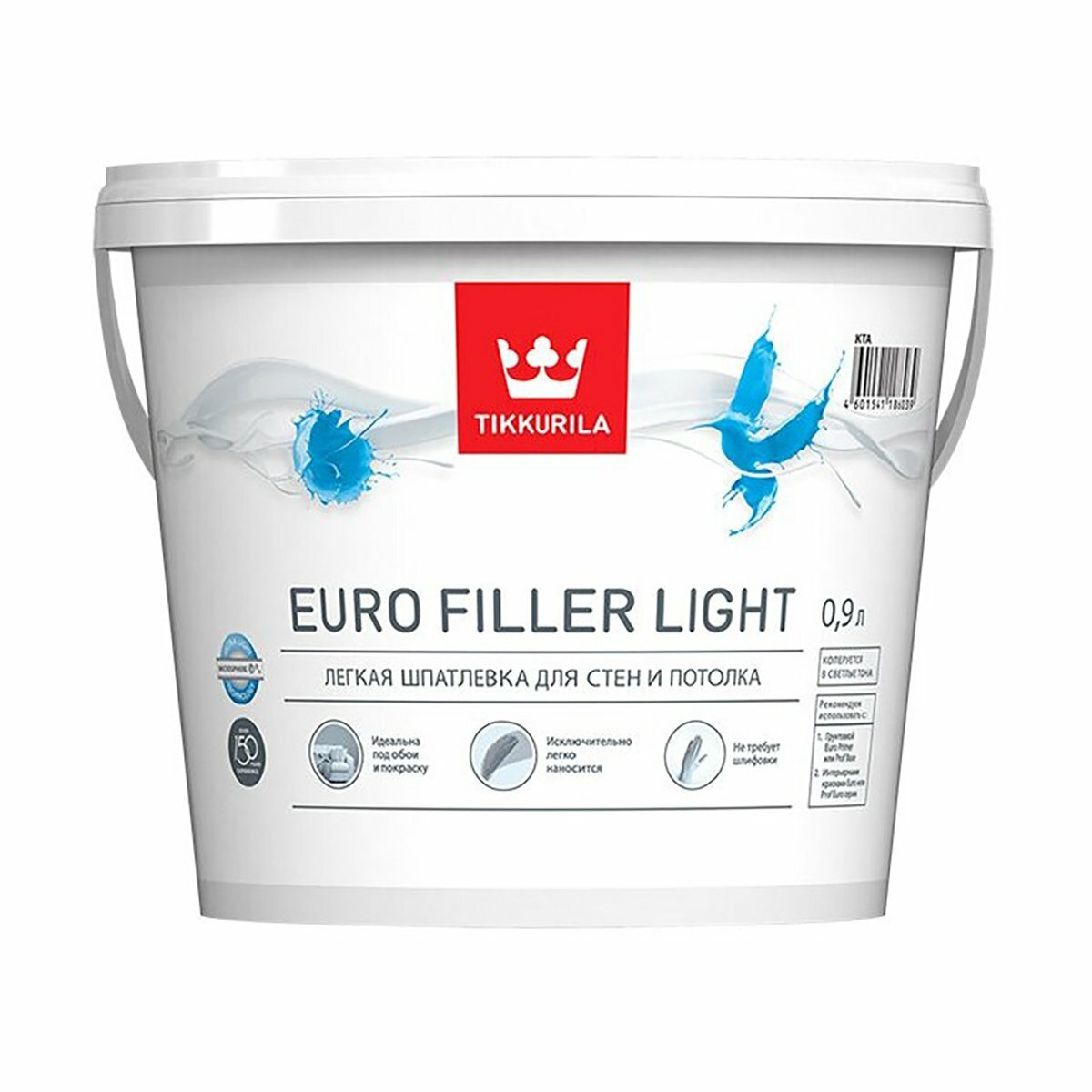 Шпатлевка легкая для стен и потолка Euro Filler Light TIKKURILA 0,9 л белая (база KTA)