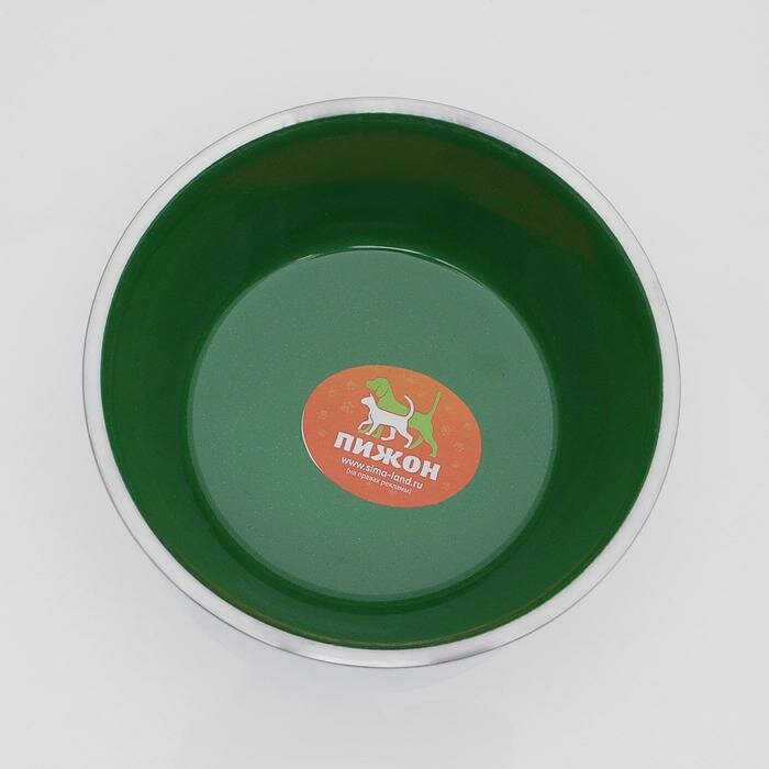 Пижон Миска утяжеленная цветная, с силиконовым основанием, 300 мл, зеленая - фотография № 2