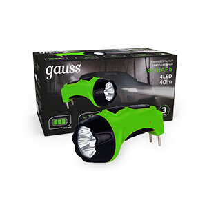 Gauss Фонарь ручной модель GFL104 4LED 40lm lead acid 350mAh LED 1/12/72 (2шт)