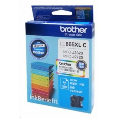 Картридж струйный Brother LC665XLC голубой (1200стр.) для Brother MFC-J2320/J2720