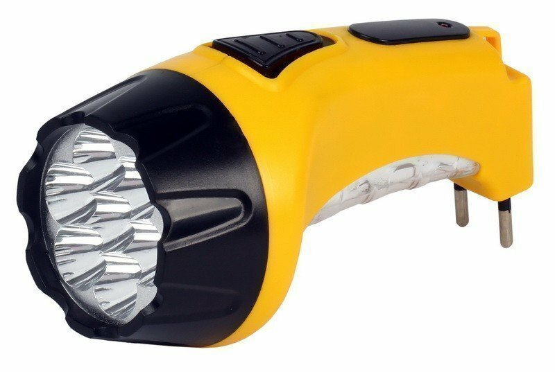 Аккумуляторный светодиодный фонарь 7+8 LED Anysmart желтый, прямая зарядка Smart Buy SBF-88-Y