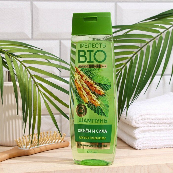 фото Шампунь для всех типов волос "Прелесть Био" Объем и Сила, 400 мл