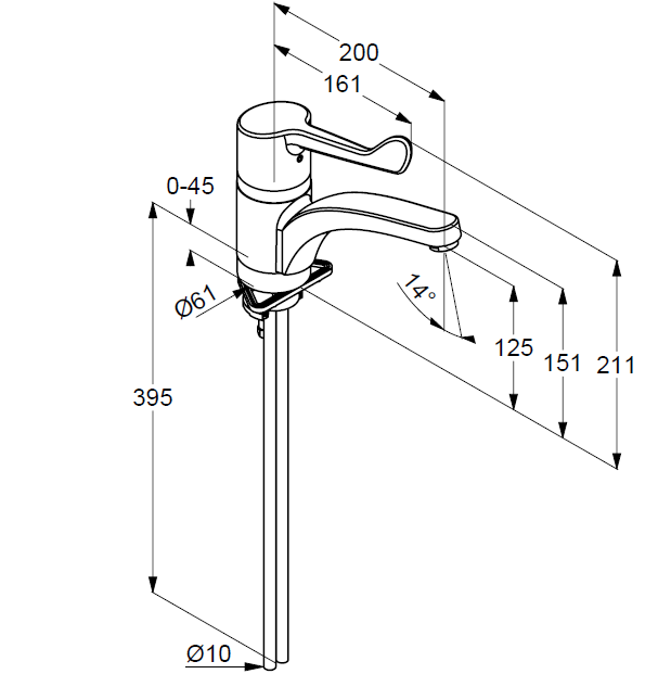 Смеситель для раковины Kludi Medi Care 349080524