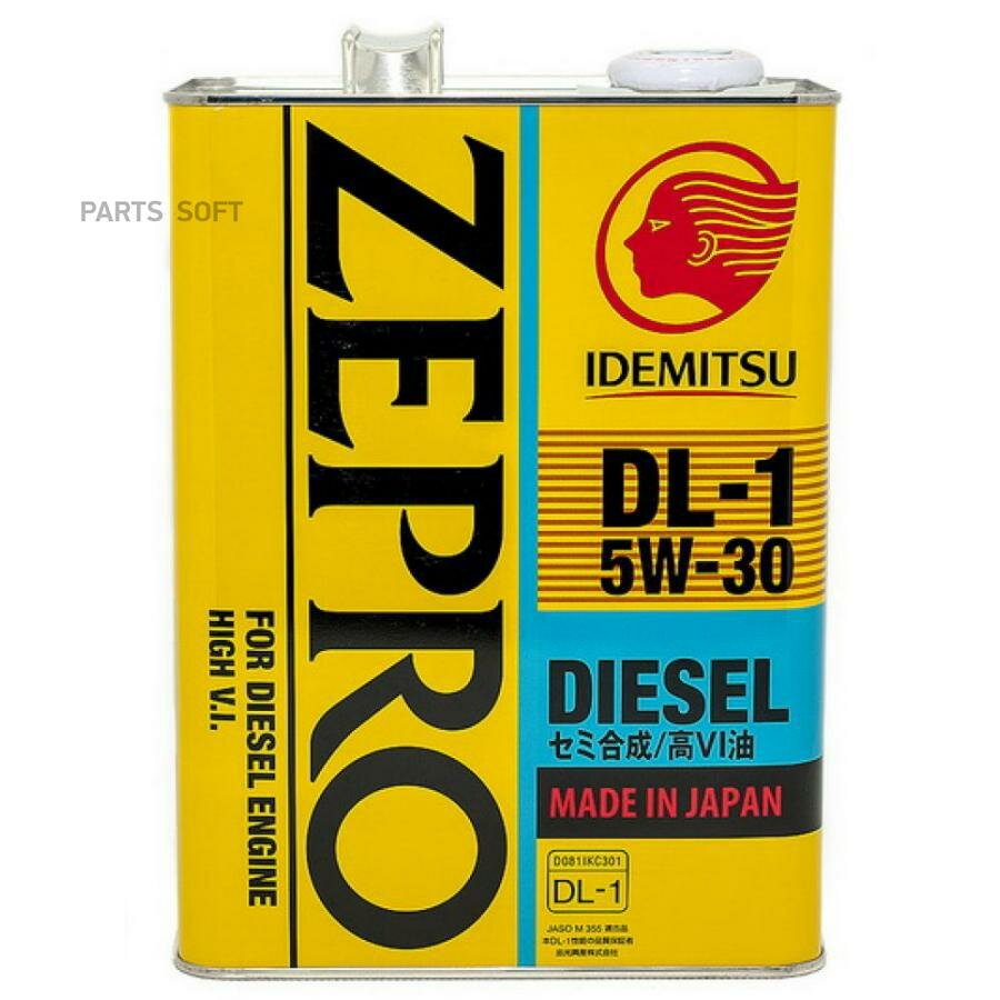 IDEMITSU 2156-004 Масло IDEMITSU 5W30 Zepro Diesel DL-1 4л п/с