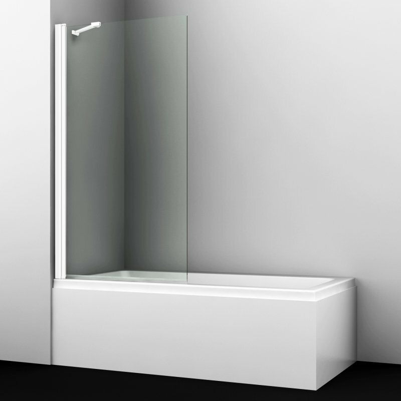 Шторка на ванну Wasserkraft Berkel 48P01-80W Fixed. белая, стекло прозрачное