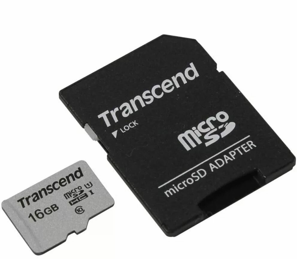 Карта памяти Transcend micro SDHC 16Gb 300S UHS-I U1 + ADP (90/45 Mb/s)