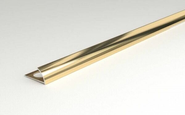 Профиль полукруглый внешний алюминиевый для плитки до 10 мм длина 27м ПО-10 Анод золото глянец