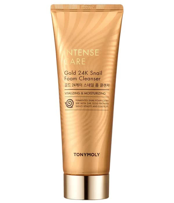 TONYMOLY Пенка для умывания с муцином улитки и коллоидным золотом INTENSE CARE Gold 24K Snail Foam Cleanser, 150мл