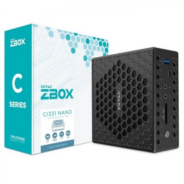 ZBOX-CI331NANO-BE Intel N5100, 2X DDR4-2933, 2x GLAN, WIFI ac, BT, SATA III SLOT, DP/HDMI/VGA, EU+UK PLUG (622878)