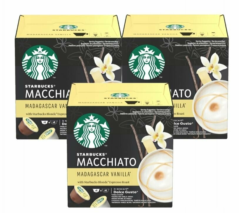 Кофе в капсулах STARBUCKS Macchiato Madagascar Vanilla 3х12, 36 капсул - фотография № 1