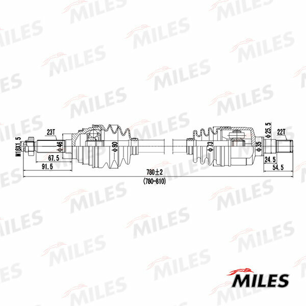 Привод в сборе DAEWOO MATIZ 0.8 98- правый GC02048