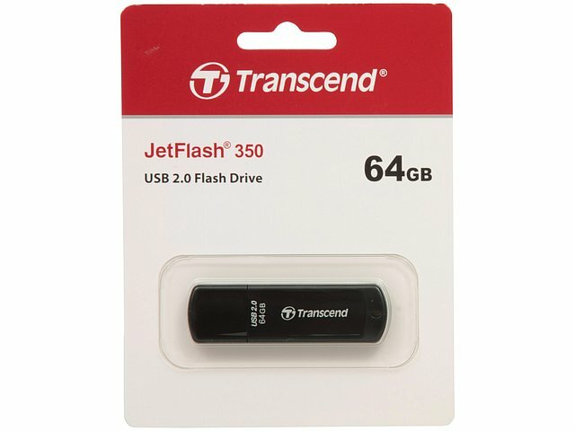 Накопитель USB flash Transcend Накопитель USB flash 64ГБ Transcend JetFlash 350 TS64GJF350, черный (USB2.0)