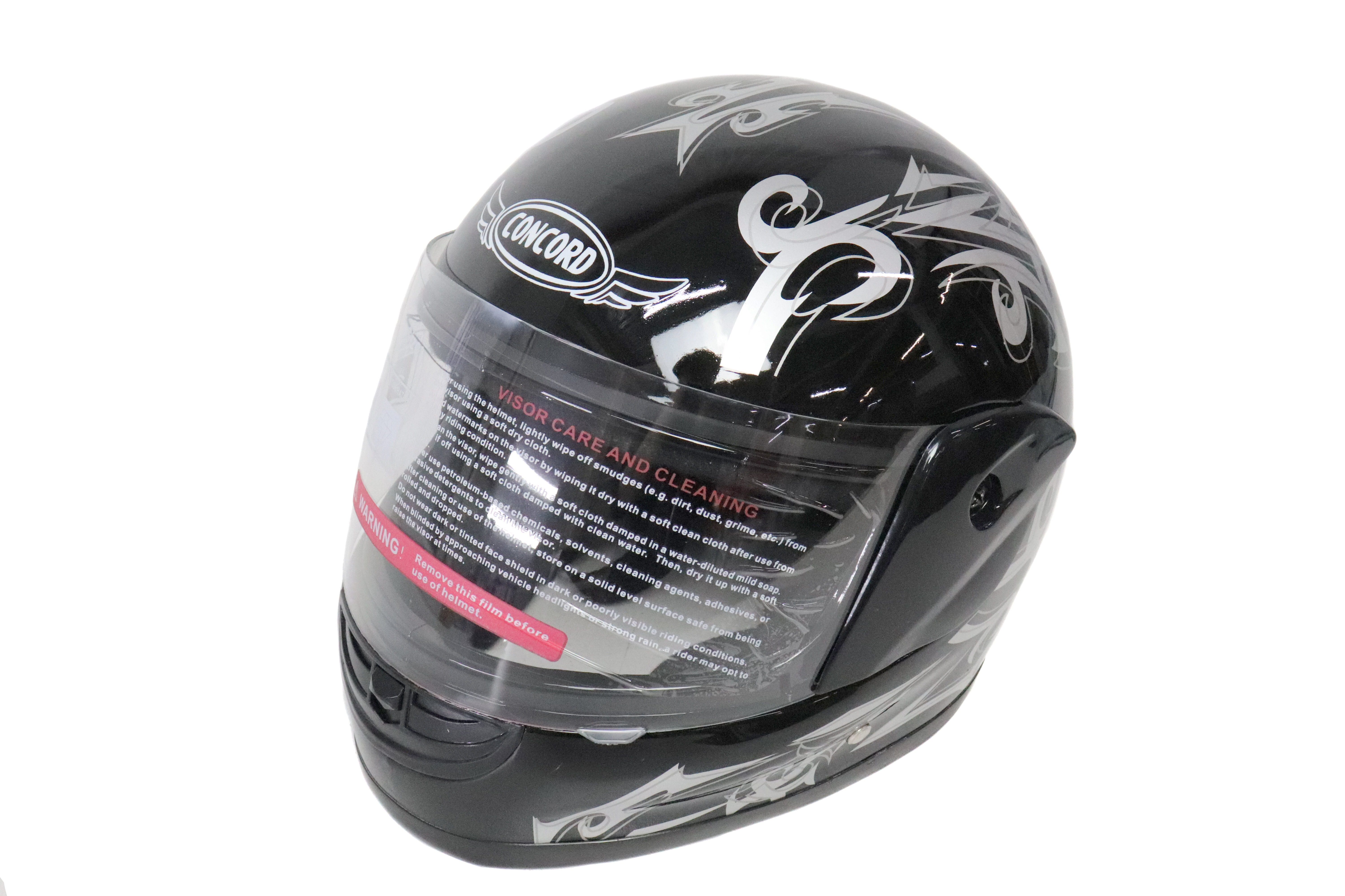 Шлем CONCORD WF01 чёрный с рисунком "SMLXLXXL" (интеграл)