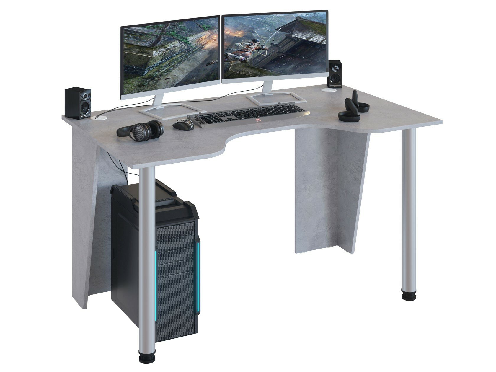 Компьютерный стол Сокол КСТ-18 Бетон 1350х800х740