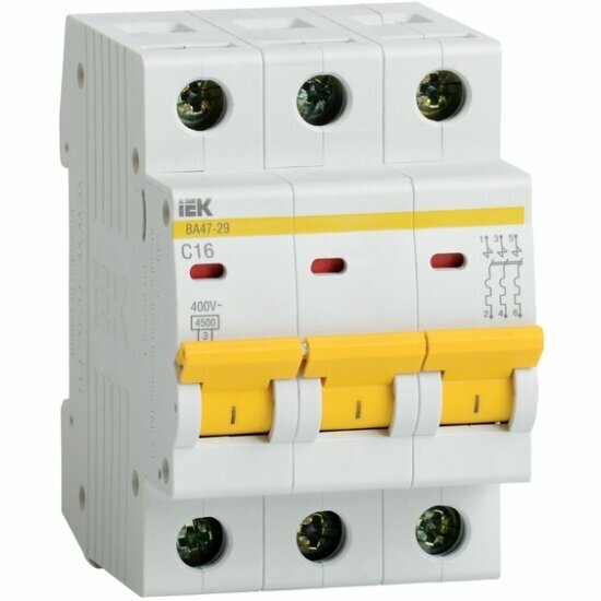 Автоматический выключатель Iek 3п B 20А 4.5кА ВА47-29, MVA20-3-020-B