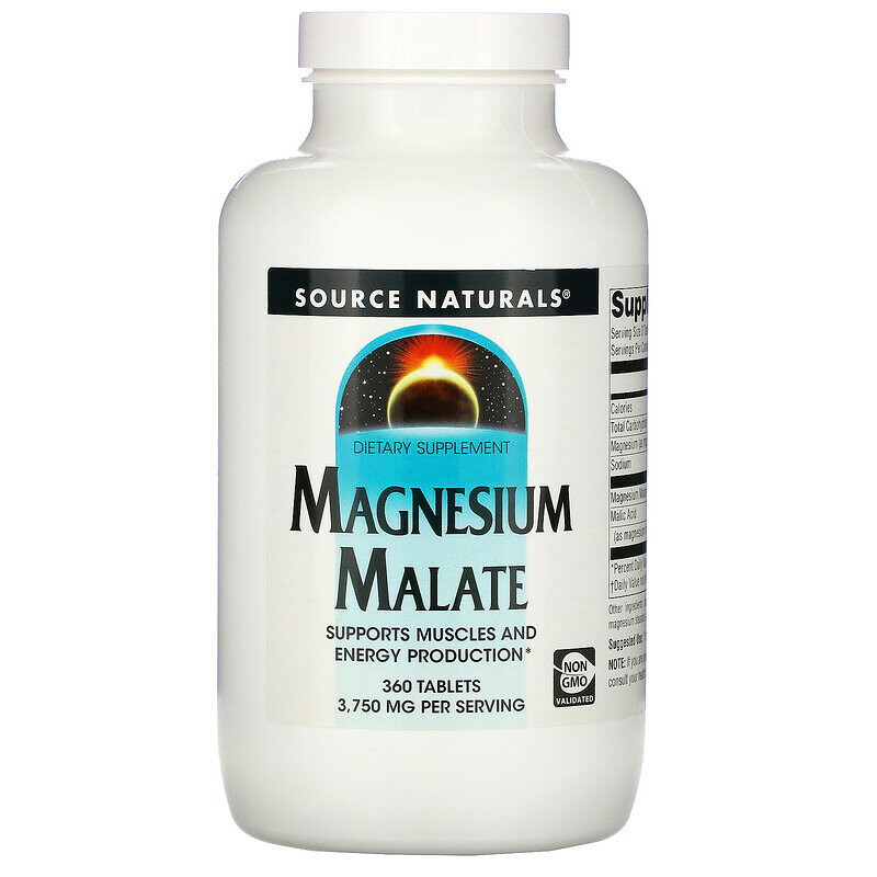 Source Naturals Magnesium Malate (Малат магния) 3750 мг 360 таблеток