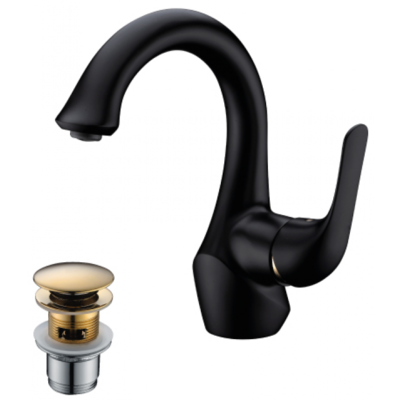Смеситель для раковины Lemark Swan Lm5406bg черный/золото .