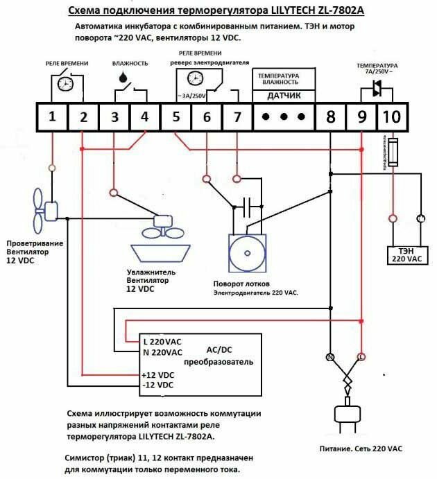 ZL 7802A Для инкубатора многофункциональный, универсальный автоматический контроллер - фотография № 3