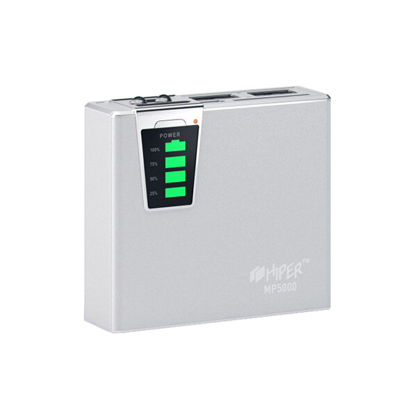 HIPER Портативный аккумулятор HIPER Power Bank 2.1A/2USB/5000mAh Silver серебристый MP5000