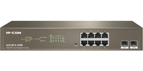 Коммутатор 8GE/2SFP POE MANAGED G3310P-8-150W IP-COM