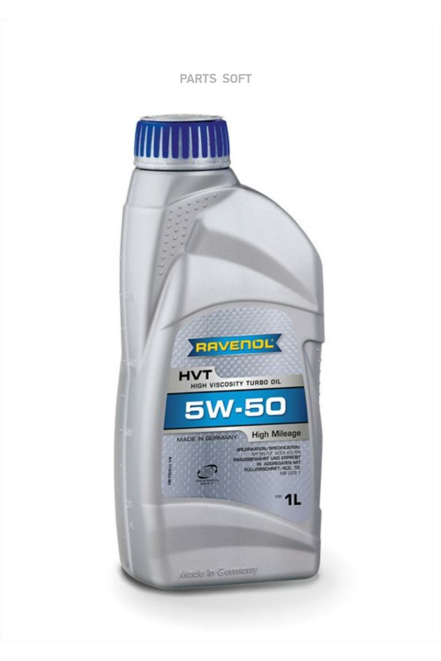 RAVENOL 1116102-001-01-999 Моторное масло RAVENOL HVT High Viscosity Turbo Oil SAE 5W-50 ( 1л) new