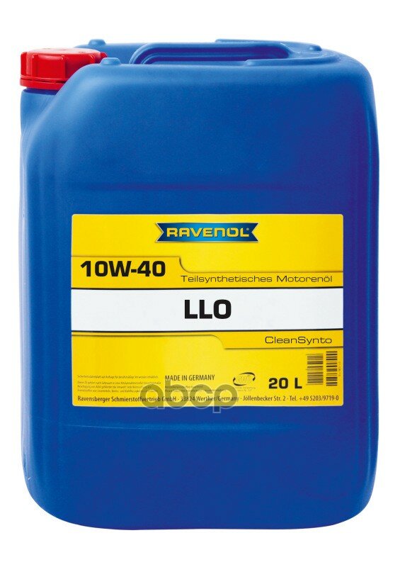 Ravenol^4014835724327 Масло Моторное Ravenol Llo Sae 10w40 (20л) New Ravenol арт. 4014835724327