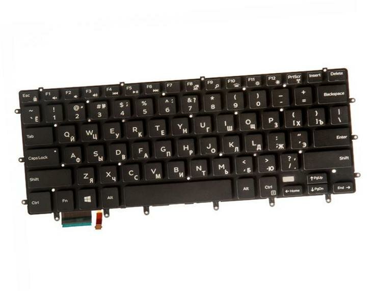 Клавиатура для ноутбука Dell XPS 15 9550, 9560, 9570, 15-7558, 7568 black, с подсветкой