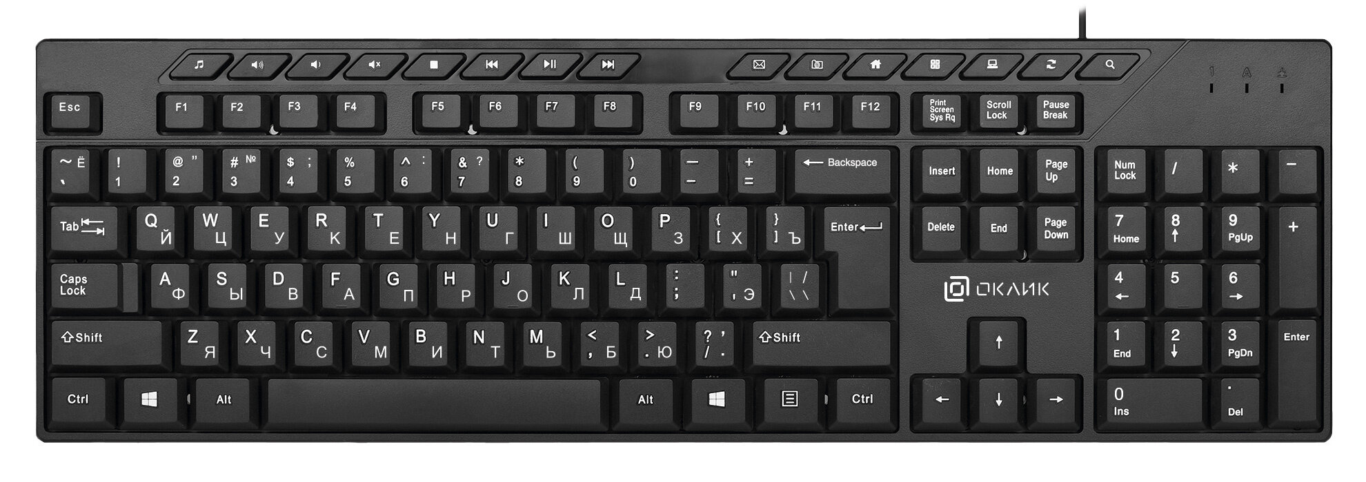 Клавиатура Oklick 125M черный (1678108)